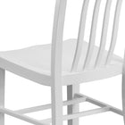 Flash Furniture White Metal Indoor-Outdoor Chair-Galvanized Steel Construction
