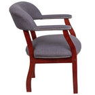 Flash Furniture Grey Fabric Luxurious Conference Chair with Accent Nail Trim - Grey Fabric-Grey Fabric Upholstery
