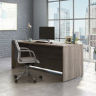 Sauder 71"W Affirm Desk - Hudson Elm- Melamine top surface is heat, stain, and scratch-resistant