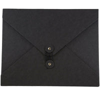 JAM Paper Kraft Chipboard Portfolio, Button and String Tie Closure, Medium, 9.5 x 12 x 0.25, Black Kraft, 2 Pack (2011 202g)-Black kraft