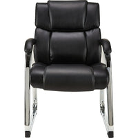 Staples Sonada Guest Chair - Black-Durable bonded leather seat and back