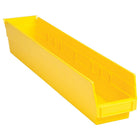 Quantum Storage Systems Shelf Bins, 4-1/8" W x 4" H x 23-5/8" D, Yellow, 50 Lbs. Capacity - 12 Pack-Capacity: 50 lbs.