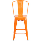 Flash Furniture 24" High Metal Indoor-Outdoor Counter Height Stool with Back-Bistro Style Counter Stool