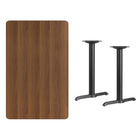 Flash Furniture 30" x 48" Rectangular Walnut Laminate Table Top with 5" x 22" Table Height Bases-Walnut Laminate Top