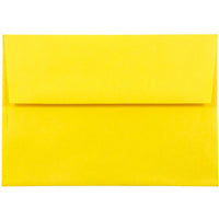 JAM Paper A8 Invitation Envelopes, 5.5 x 8.125, Brite Hue Yellow Recycled, 100 Pack (96334g)-Yellow