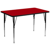 Flash Furniture 36''W x 72''L Rectangle Activity Table with Thermal Fused Top and Standard Height Adjustable Legs, Red-Red Laminate