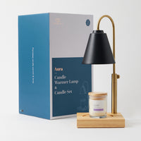 HABITU Height-Adjustable Candle Warmer Lamp with Lavender Candle - Black-Candle warmer lamp