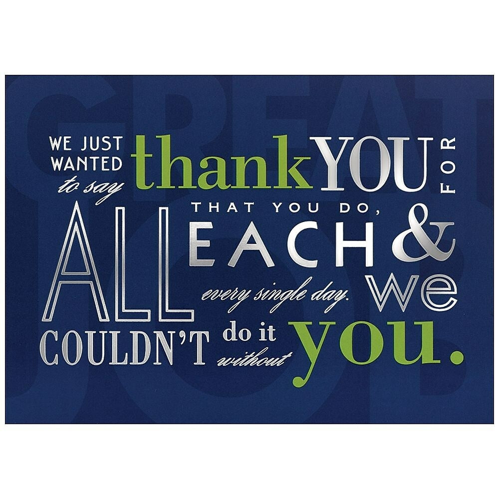 JAM Paper Blank Thank You Cards Set, Inspirational, 25/Pack