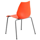 Flash Furniture HERCULES Series Stack Chairs with Lumbar Support & Silver Frame - Orange - 5 Pack-Ergonomically Contoured Design with Orange Plastic Back and Seat
