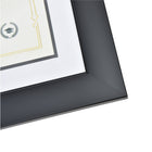 First Base St. James Awards & Certificate Frame - Double Mat - White/Black - 16 1/4" W x 14 1/4" H - For 8 1/2"x11" Certificates-6