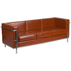 Flash Furniture HERCULES Regal Series Contemporary Cognac LeatherSoft Sofa with Encasing Frame-Contemporary Style
