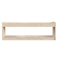 Flash Furniture Bright Beginnings Commercial Grade Modular Wooden Classroom Open Storage with Upper Shelf w/Raised Edges-Natural-2 Tier Wooden Classroom Display Shelf Unit with Raised Upper Edges
