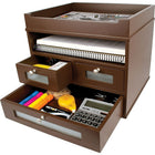 Victor Wood Tidy Tower Desktop Organizer, Mocha Brown (B5500)-Dimensions: 10 3/4"H x 10 2/4"W x 12 3/8"D