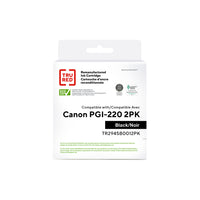 TRU RED Canon PGI-220BK (2945B001) Black Remanufactured Standard Yield Ink Cartridge - 2 Pack-Compatible with: Canon PIXMA MP560, MP620, MP620B, MP640, MP640R, MP980, MP990, MX860, MX870, iP3600, iP4600, iP4700