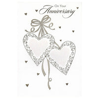 Rosedale 5-1/2" x 8" Formal Anniversary Greeting Cards And Envelopes, 12 Pack (15035)-Printed on premium uncoated card stock
