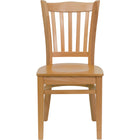 Flash Furniture HERCULES Series Vertical Slat Back Natural Wood Restaurant Chair-Wood Chair