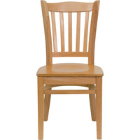 Flash Furniture HERCULES Series Vertical Slat Back Natural Wood Restaurant Chair-Wood Chair