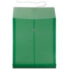 JAM Paper Plastic Envelopes with Button and String Tie Closure, Letter Open End, 9.75 x 11.75, Green Poly, 12 Pack (118B1GR)-Size: 9-3/4" x 11-3/4"