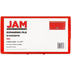 JAM Paper 13-Pocket Expanding File with Button & String Closure, Check Size, 5" x 10.5", Red, 2 Pack (2167012z)-5