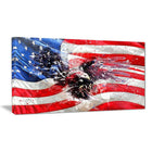 Designart American Eagle and Flag Large Americana Canvas Art Print, (PT2807-32-16)-Print