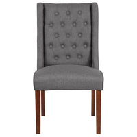 Flash Furniture HERCULES Preston Series Tufted Parsons Chair - Grey Fabric - 2 Pack-Set of 2 Mid-Century Styles