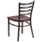 Flash Furniture HERCULES Series Clear Coated Ladder Back Metal Restaurant Chair - Mahogany Wood Seat - 2 Pack-.625" Thick Plywood Seat