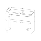 Monarch Specialties 3055 44"L Accent Table - 44"L/Dark Taupe/Tempered Glass-Assembly required