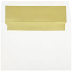 JAM Paper A8 Foil Lined Envelopes, 5.5 x 8.125, White with Gold Lining, 250 Pack (3243664H)-White with gold foil lined envelope
