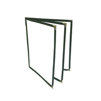 Futech 6-View Menu Holder GRN 8-1/2"W x 11"H, Green, 10 Pack-Pocket size: 8-1/2"W X 11"H