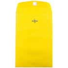 JAM Paper 6 x 9 Open End Catalog Envelopes with Clasp Closure, Brite Hue Yellow, 100 Pack (87972)-Yellow