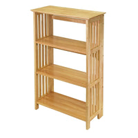 Winsome Mission 4-Tier Shelf, Natural-Nice and sturdy Folding Bookshelf - convenient to re-locate.   Solid wood construction. Mission Style.  4-Tier Shelf.