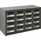 Kleton Kpc-400 Parts Cabinets, Galvanized Steel, 16 Drawers, 23-1/10" x 8-7/10" x 13-4/5", Grey-Colour: Grey