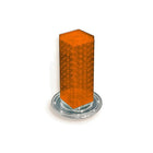 Azar Displays 12" x 4" x 4" 4-Sided Revolving Pegboard Counter Display, Orange (700220-ORG)-Interlocking four-sided pegboard tower and stands on 9" diameter revolving clear plastic base