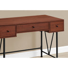 Monarch Specialties 7671 48" Computer Desk - Cherry/Black Metal-1 wide middle drawer on metal glides