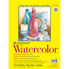 Strathmore 300 Series Watercolor Paper Pad - 9" W x 12" H - White - Tape Binding - 12 Sheets (P360-109-6)-Explore exquisite watercolor washes, gradients and forms using this textured watercolor paper