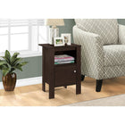 Monarch Specialties 2135 Accent Table - Espresso Night Stand With Storage-24.25"H x 17.25"W x 14"D