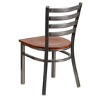 Flash Furniture HERCULES Series Clear Coated Ladder Back Metal Restaurant Chair - Cherry Wood Seat-500 lb. Weight Capacity