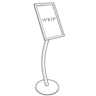 Azar Displays Frame Floor Display on Curved Stand, 11" x 17" (300237-SLV)-11"W x 17"H Frame