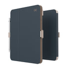 Speck Balance Folio Case for iPad (A16/10th Generation) - Almond Milk/Mocha/Charcoal-Proven antimicrobial product protection