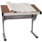 Flash Furniture Adjustable Drawing & Drafting Table with Pewter Frame-Multipurpose Draft Table