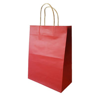 Wamaco Colour Kraft Shopper Bags - 10" x 5" x 13.5" - Red - 100 Pack-Kraft colour shoppers