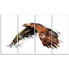 Designart Soaring Eagle, White Canvas Art Print, 5 Panels, (PT2321-271)-Print