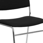 Flash Furniture HERCULES Series Fabric High Density Stacking Chair with Chrome Sled Base - Black-Lightweight Design