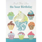 Rosedale Greeting Card, Just for You on Birthday, Cup Cakes-Printed on premium coated card stock