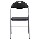 Flash Furniture HERCULES Series Black Vinyl Metal Folding Chair with Carrying Handle-Padded Metal Folding Chair