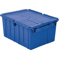 Orbis FlipakTM Polyethylene Plastic (PE) Distribution Containers, 15.2" x 10.9", Blue, 3 Pack-Reusable, returnable, attached-lid containers are ideal for use in wholesale product distribution and as picking containers