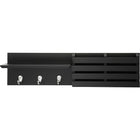 nexxt FN00396-6INT Sydney Wall Shelf and Mail Holder with 3 Hooks, 24" x 6", Black-Measurement and weight capacity: floating shelf measures 24"L x 4.5"W x 6"H in dimensions. it is the perfect size for an entrance, hallway, foyer, closet, mudroom, kitchens, laundry/utility rooms, garages, and offices. the wall shelf holds up to 10 pounds which allows you to place items with a little more weight 