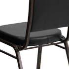 Flash Furniture HERCULES Series Crown Back Stacking Banquet Chairs with Black Vinyl & Gold Vein Frame - 4 Pack-Seamless Back Panel