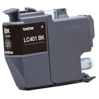 Brother Genuine LC401BK Standard Yield Black Ink Cartridge-Black