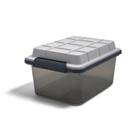 TRU RED 16.8 L Water and Dust Resistant Storage Tote with Locking Lid-Weather-resistant locking lid storage is great for organizing the home and office